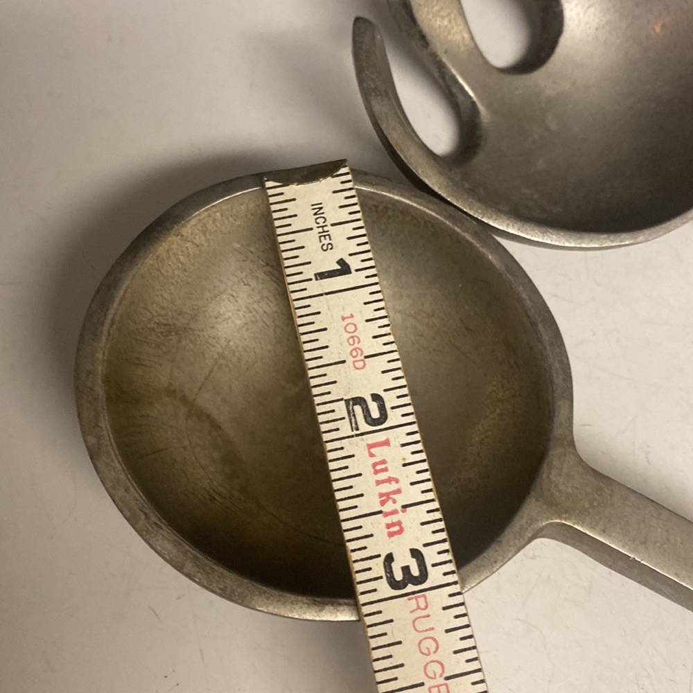 Salad Servers Aluminum Metal Leaf Fork Spoon 12.5” - Picture 6 of 13